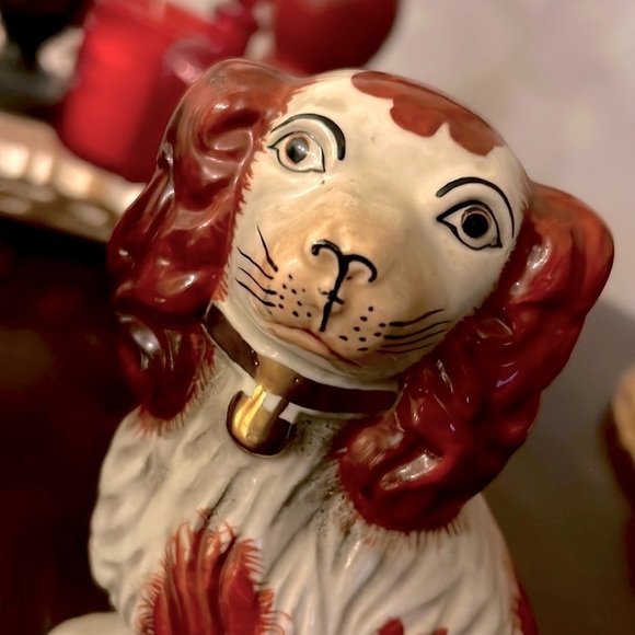 Antique Pair Victorian English Staffordshire Dogs - Picture 12 of 17